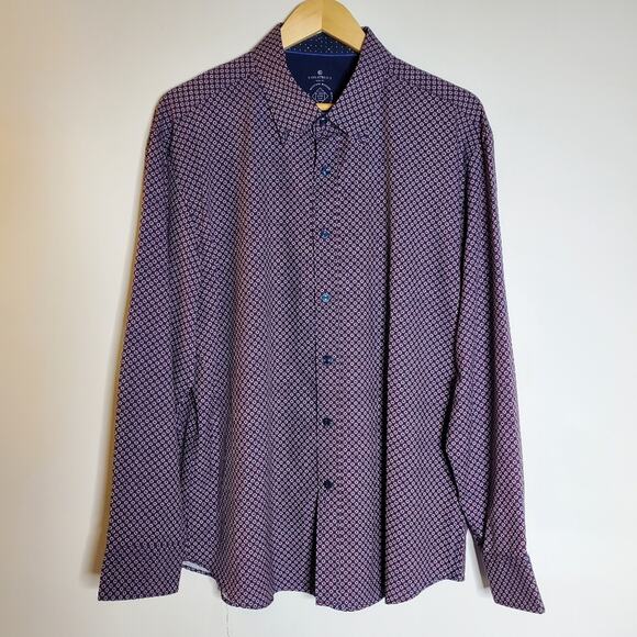 Con.struct slim Fit Colorful pattern moisture wisking 4-way Stretch casual shirt - Picture 1 of 7